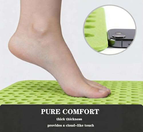 Nonslip Bathtub Mat Extra Soft TPE Bath Mat for Kids, Machine Washable Bathroom Shower Mat, Smooth/Non-Textured Tubs Only, 30L x 17W Inch (Green) - color: Green, size: 30" x 17" (Rectangular)