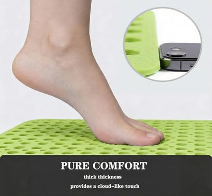 Nonslip Bathtub Mat Extra Soft TPE Bath Mat for Kids, Machine Washable Bathroom Shower Mat, Smooth/Non-Textured Tubs Only, 30L x 17W Inch (Green) - color: Green, size: 30" x 17" (Rectangular)