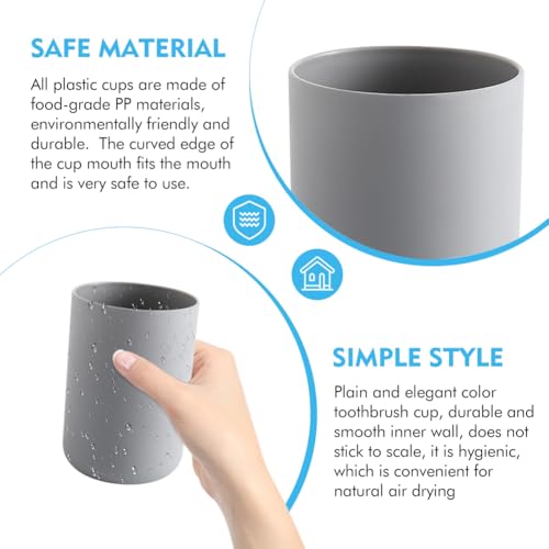 300ml Bathroom Cup, Wall Mounted Toothbrush Holders Reusable Water Cup Drinking Cups for Home Travel Bathroom Accessories (Grey) - color: Grey