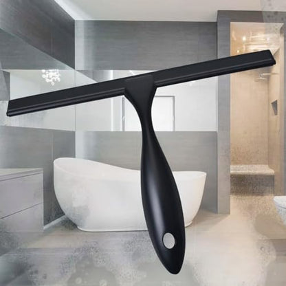 10 Inch Squeegee for Shower Glass Stainless Steel Streak-Free Glass Cleaner with Adhesive Holder Rubber Wiper Home Mirrors