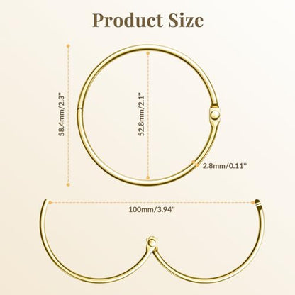 Bathway Shower Curtain Rings, Shower Curtain Hooks Rust Proof Shower Rings for Curtain, Glide Smoothly Metal Gold Shower Hooks for Shower Curtain and Rod, 12 Pcs Snap Joint Shower Curtain Clips - color: Gold, style: Classic Round