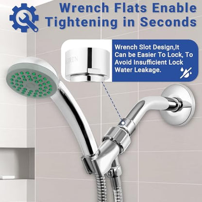 Shower Head Holder Adapter with Solid Brass Metal Ball， Adjustable Handheld Shower Head Holder Fit for Almost Shower Heads，Universal Arm Mount Bracket for Connecting Shower Arm and Hose.