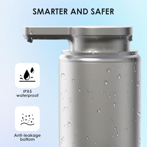 Automatic Soap Dispenser Touchless Foaming: Soap Dispenser Rechargeable for Bathroom - color: Silver1