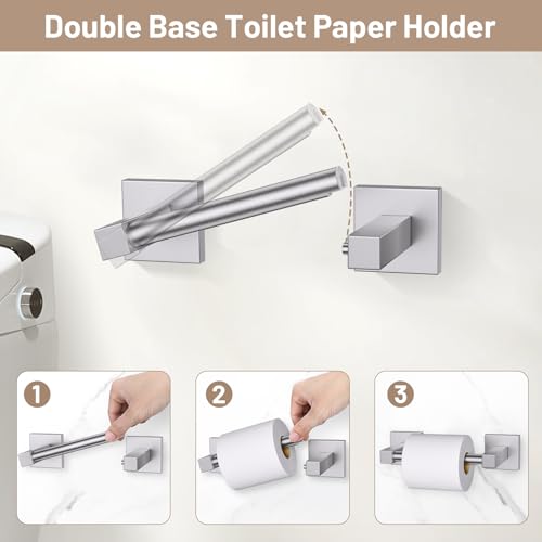 Towel Ring Set 4 Piece Bathroom Hardware Set Includes Towel Ring 2 Towel Hooks and Toilet Paper Holder Stainless Steel Wall Mounted (Brushed Nickel) - color: Brushed Nickel, size: Set D