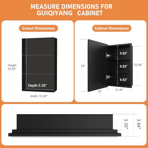 16X24 Inches Medicine Cabinet, Wall Mounted Bathroom Cabinet wirh Beveled Mirror, Recessed or Surface Medicine Cabinet with Storage - size: 16X24 IN