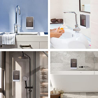 Bar Soap Holder Dish Shower 2 PCS Self Draining Soap Container with Lid, Wall Mounted Soap Box Tray for Bathroom Bathtub Sink, Waterproof White, Adhesive Include (White) - color: White