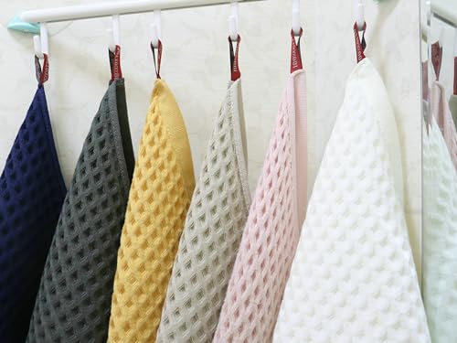 Mia'sDream Cotton Waffle Wash Cloths, 6 Pack, 13" x 13", Beige | Soft Washcloths,Thin Wash Cloths For Showering Face, Quick Drying Face Cloths, Small Hand Towels for Bathroom & Kitchen - color: Beige (Washcloth: 13" X 13")
