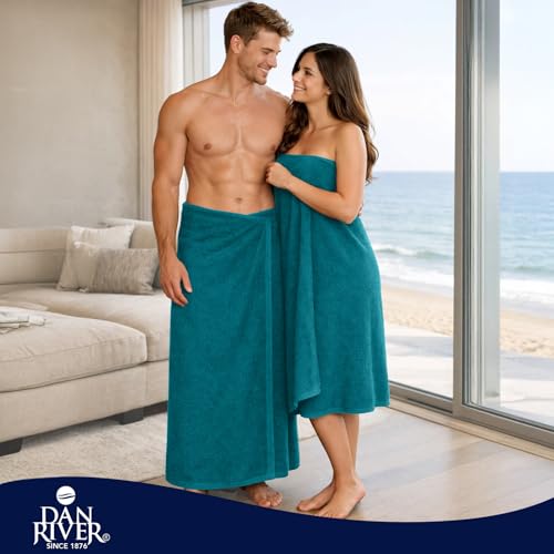 DAN RIVER Pack of 1 Jumbo Bath Sheet 40x80 Inches, Premium Oversized Towels for Adults, Super Soft and Quick Dry - Teal - color: Teal