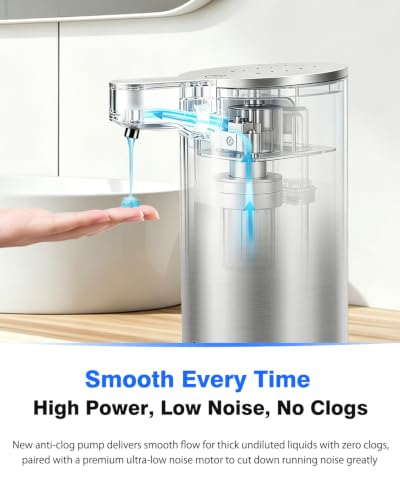 Touchless Automatic Liquid Soap Dispenser, Stainless Steel, Rechargeable | 4 Levels Adjustable, No Clog,13.5oz Capacity,IPX5 Waterproof, Wall Mount, For Hand & Dish Soap, Bathroom Kitchen Hotel Use - color: Stainless Steel