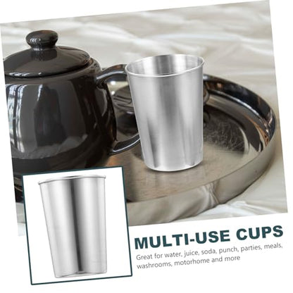 Stainless Steel Tumbler Cup Silver Bathroom Beverage Cup for Rinsing Multi Use for Water Juice More Easy to Clean Design - size: 8.50X6.00X6.00CM