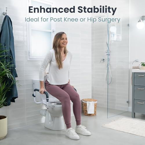 PELEGON Toilet Safety Rails (250lb) - Adjustable Toilet Safety Rails, Toilet Bar for Elderly Adults, Toilets Rails for Seniors, Toilet Seat with Handles for Elderly & Disabled Toilet Grab Bar - 1 Pack - size: 1 Pack