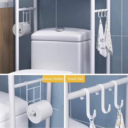 Over The Toilet Storage Shelf 3 Tiers Bathroom Organizer Rack with Paper Holder Not Included(Blue) - color: Blue