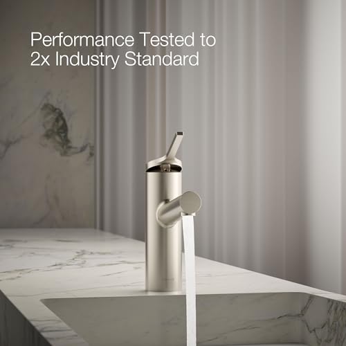 KOHLER K-35048-4N-BN Elate® Single-Handle Bathroom Sink Faucet, Single-Handle Bathroom Sink Faucets, 0.5 GPM, Vibrant Brushed Nickel - color: Vibrant Brushed Nickel, size: 0.5 GPM