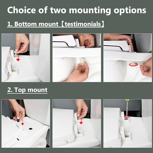 Slow Close Toilet Seat, Fit Round and Standard Toilets, Quick Release Hinges for Easy Clean, Two Mounting Options for Easy Installing, Heavy Duty, Never Loosen, White - size: Round