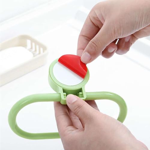 Green Adhesive Towel Ring, No-Drill ABS Hand Towel Holder for Bathroom & Kitchen