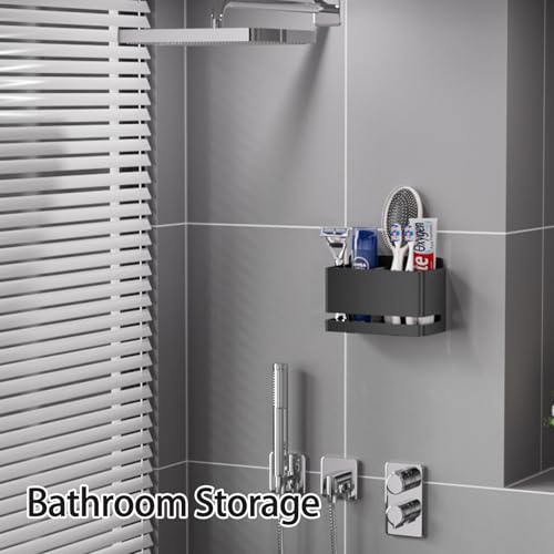 Electric Toothbrush Holder, Wall Toothbrush Holder Bathroom，2 Slot | Made of aluminum; no drilling ; suitable for use in bathrooms, kitchens, and studies. - size: Double slot