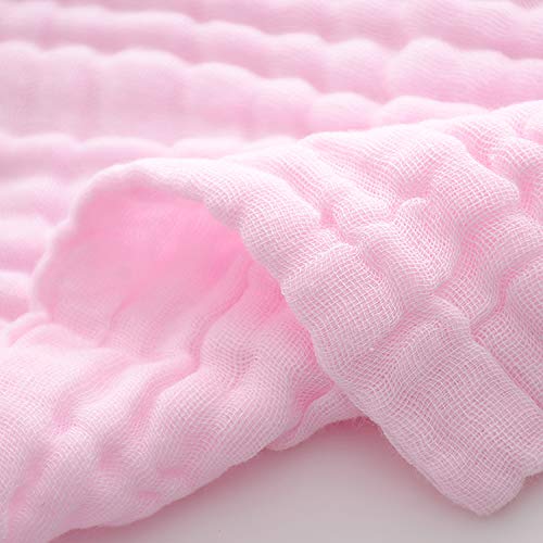 Baby Washcloths - Natural Cotton Baby Wipes - Soft Newborn Face Towel for Sensitive Skin - 10 Pack, 12x12 inches - color: Pink