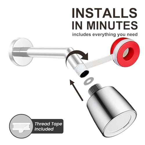 2-Mode High Pressure Shower Head - High Flow Fixed Showerheads (2.8 Inch Chrome) - Easy Clean Adjustable Replacement for Your Bathroom Shower Heads - Anti-Clogging Design