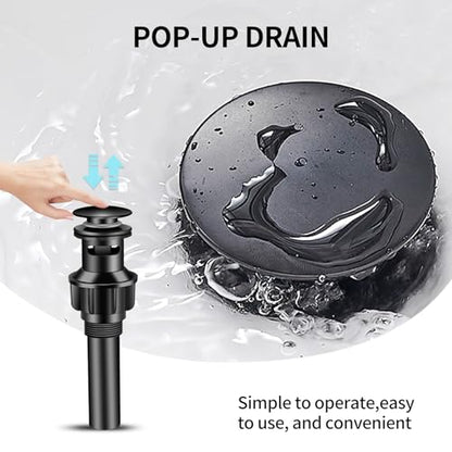 Bathroom Faucet Single Hole Single Handle Vanity Faucet | Modern Black Bathroom Faucet with Pop-Up Drain, Suitable for 1 Hole or 3 Hole Sink, Suitable for RV Etc Bathroom - color: Black