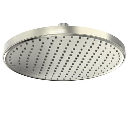 SparkPod 10 Inch Round Rain Shower Head - Ceiling or Wall Mount Rainfall Shower Head - Large Coverage Showerhead - Brass Ball Joint with 360° Adjustment - 1-Min Install (Elegant Brushed Nickel) - color: 2 - Elegant Brushed Nickel 10 Inch Round, style: 10