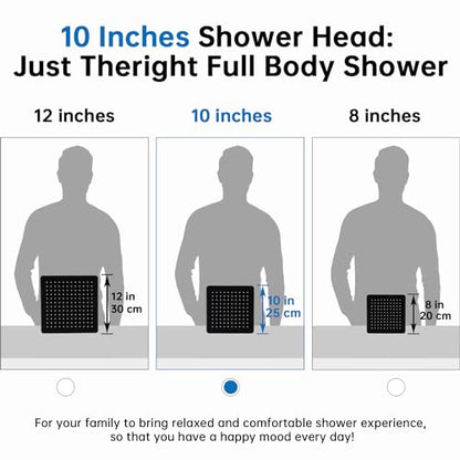 G-Promise 10 Inch All Metal Rain Shower Head with Handheld (Matte Black) | Full Body Coverage, Pause Mode Diverter, Power Wash Mode Handheld, Suits Every Height, Easy to Install, Modern Bath Upgrade - color: Matte Black, size: 10 Inches