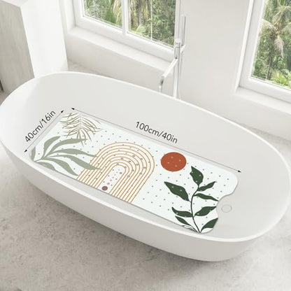 SHUCHING Bath Mat for Tub Non Slip-40x16 Inch, Boho | Bathtub Mat for Elderly Mold Free, Long Shower Mat for Inside Shower with Suction Cup, Machine Washable - color: Boho
