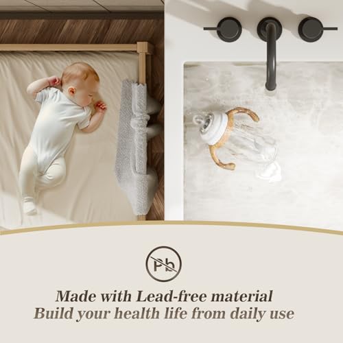 8 Inch 3-Hole Matte Black Widespread Bathroom Sink Faucet with Valve and Metal Pop-Up Drain Assembly, 2-Handle Low-Arch Bathroom Faucets Three Hole, WF15-1-MB