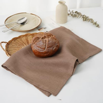 Linen Thick Kitchen Towels Set of 2-100% Linen Dish Towels with Hanging Loops, Super Soft Quick Dry Tea Towels Stonewashed and Handcrafted 17.7 x 23.6 Inch,Dark Khaki - color: Dark Khaki, size: Hand Towel