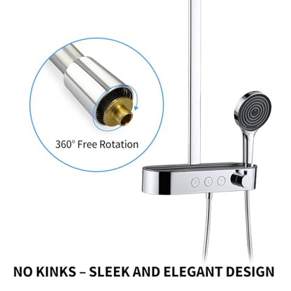 Extra Long Replacement Shower Hose Extension Handheld Shower Head Hose 70 Inches Flexible and Durable with Brass Insert and Nut - color: Silver, size: 70 Inches