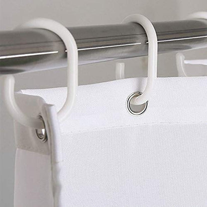 Hibate White (72x78 Inches) Fabric Shower Curtain Liners Hotel Quality Machine Washable Bath Bathroom w/12pcs Hooks - color: White, size: 72"W x 78"L (Pack of 1)