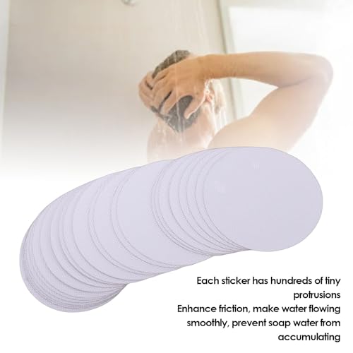 Yunseity Anti Slip Shower Sticker, 24 Pcs PEVA Floor Non Slip Sticker, Bathroom Bathtub for Stairs, Shower Floor Decals (Clear) - color: Clear