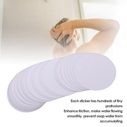 Yunseity Anti Slip Shower Sticker, 24 Pcs PEVA Floor Non Slip Sticker, Bathroom Bathtub for Stairs, Shower Floor Decals (Clear) - color: Clear