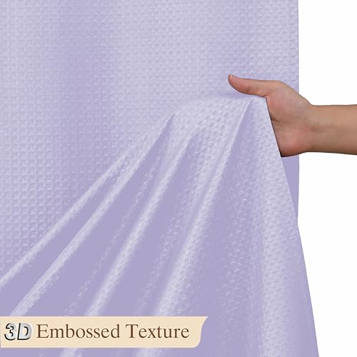 Aiyufeng Light Purple Shower Curtains for Bathroom，Dot Like Embossed Textured Waterproof Soft Polyester Cloth Shower Curtain，Hotel Spa Machine Washable，72Wx72L - color: Light Purple, size: 72"W x 72"L (Pack of 1)