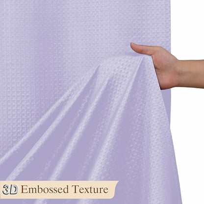 Aiyufeng Light Purple Shower Curtains for Bathroom，Dot Like Embossed Textured Waterproof Soft Polyester Cloth Shower Curtain，Hotel Spa Machine Washable，72Wx72L - color: Light Purple, size: 72"W x 72"L (Pack of 1)