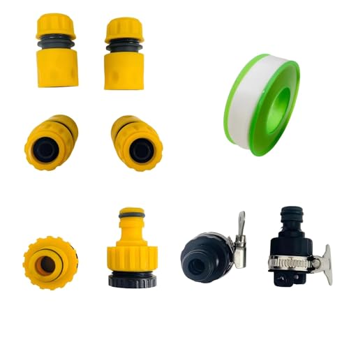 1/2inch Universal Hose quick Connector accessory Set, High-pressure car wash gun, washing machine faucet connector, garden irrigation tool hose quick-connect 9 pieces set.