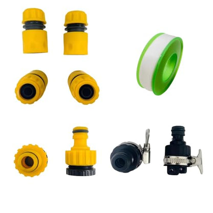 1/2inch Universal Hose quick Connector accessory Set, High-pressure car wash gun, washing machine faucet connector, garden irrigation tool hose quick-connect 9 pieces set.