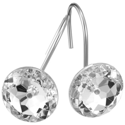 J&V TEXTILES Shower Curtain Hooks Rings, Rust Resistant Metal Double Glide Shower Hooks Rings for Bathroom Shower Rods Curtains, Set of 12 Hooks (Crystal Clear Acrylic) - color: Crystal Clear Acrylic