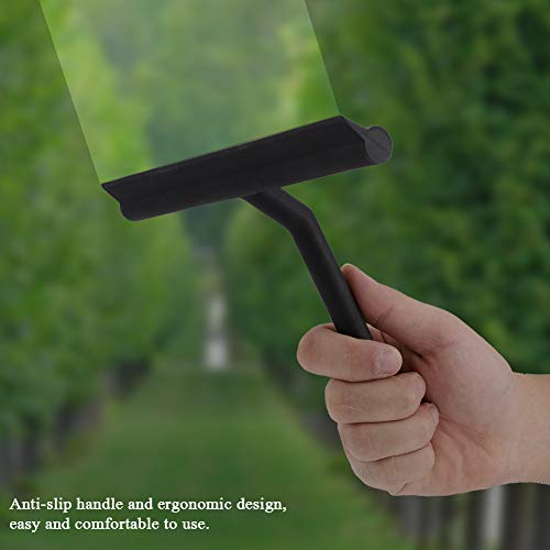 All Purpose Stainless Steel Shower Squeegee, Bathroom Cleaner Tool Household Window Mirror Squeegee with Hooks Holder for Home Cleaning, Glass Door, Tile Wall, Car