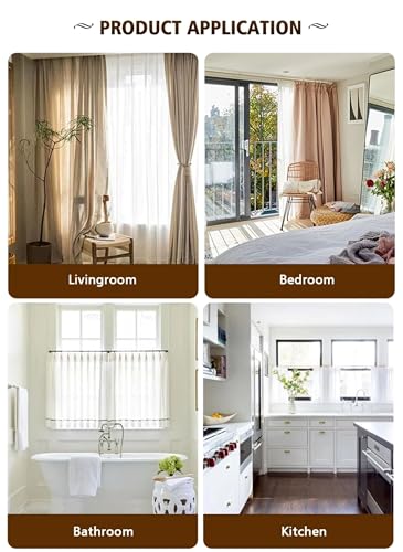 Yafa Home Fashion Heavy Duty Single Standard Adjustable Curtain Rod Hardware Included - color: White, size: 26” - 48” [2 PCS]