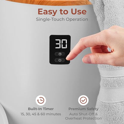 SereneLife Towel Warmers Bucket, with Customized Fragrance for Spa and Bathroom, Luxury Towel Heater Gifts for Him & Her, Auto Shut off, Fits 2 large Towels, Blankets, Bathrobes, PJ's (Grey) - color: Gray