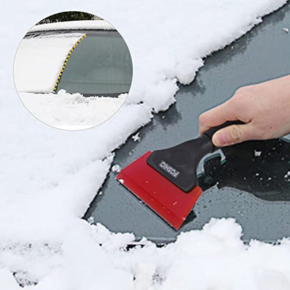 FOSHIO Small Squeegee with 5 Inch Rubber Blade Mini Wiper Window Tinting Tools for Mirror Glass Window Cleaner with Non-Slip Handle (Red Blade) - color: Red Blade