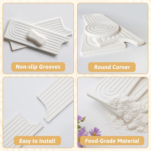 23.6" Faucet Mat for Kitchen Sink, Long Diatomite Fast Drying Stone Sink Tray, Super Absorbent, Prevents Moisture Buildup, Durable Protector for Kitchen Bathroom Counter, Gift for Housewarming, White - size: 23.6" x 3.9"