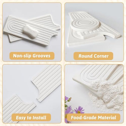 23.6" Faucet Mat for Kitchen Sink, Long Diatomite Fast Drying Stone Sink Tray, Super Absorbent, Prevents Moisture Buildup, Durable Protector for Kitchen Bathroom Counter, Gift for Housewarming, White - size: 23.6" x 3.9"