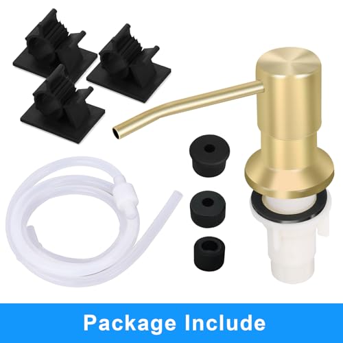 Soap Dispenser Kitchen Sink, Sink Soap Dispenser, 47" Extension Tube kit, Dish Soap Dispenser Pump, No Need More Refills (Gold) - color: Golden
