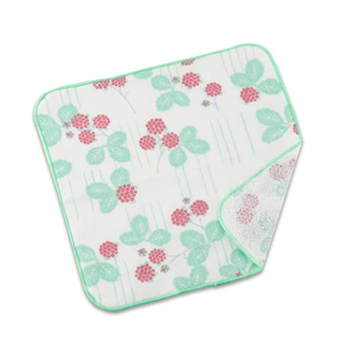 NOREN Japanese Cotton Towel Senshu (Osaka) Towel/Washcloth, Face Towel, Japanese Handkerchief/Made in Japan, 100% Cotton, Quick Drying, Absorbent, Ultra Soft, Thin, Traditional Japanese Pattern - color: Wild Strawberries, size: Washcloth