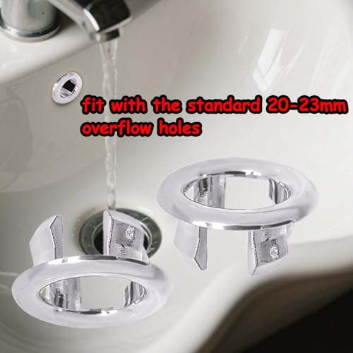 4 Pcs Sink Overflow Ring, Bathroom Overflow Drain Cover, Round Basin Cover,Basin Sink Round Hole Insert in Cap for Home,Sink,Bathroom,Kitchen - color: 4 Pcs Silver