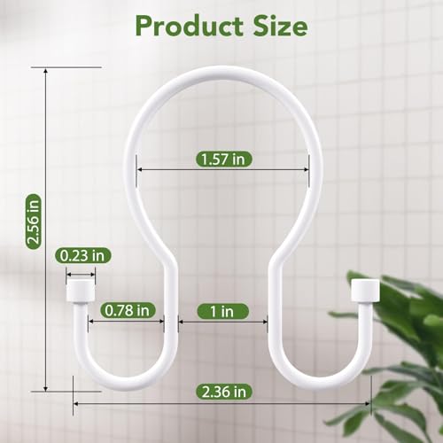 Shower Curtain Hooks, Simple Shower Curtain Rings, Sturdy Shower Curtain Hangers, Double Hook Shower Curtain Hooks, Smooth Gliding Metal Shower Hooks for Shower Curtain (White, 12 Pack) - color: White, size: 12 Pack