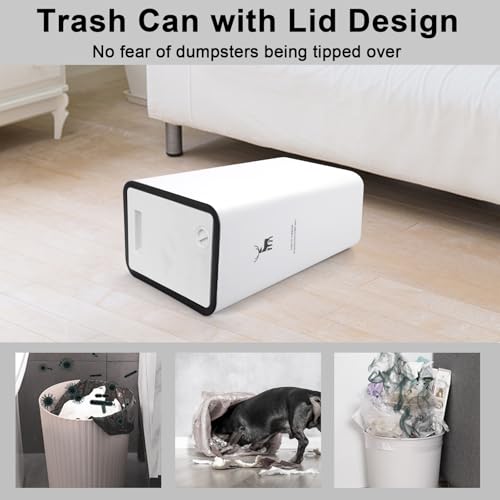 XPIY Trash Can with Lid, 2 Pack 4 Gallons/15 Liters Garbage Can | Small plastic waste basket with press top, dog proof design for bathroom|kitchen|bedroom|office use. (BlackWhite) - color: BlackWhite