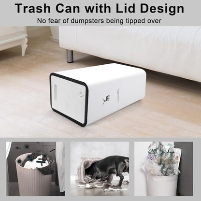 XPIY Trash Can with Lid, 2 Pack 4 Gallons/15 Liters Garbage Can | Small plastic waste basket with press top, dog proof design for bathroom|kitchen|bedroom|office use. (BlackWhite) - color: BlackWhite
