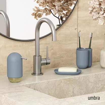 Umbra Touch Soap Dish, Plastic Soap Holder with Drainage, Slate Blue | Rounded edges, raised ridges for drying, easy to clean, bathroom sink or counter - color: Slate Blue